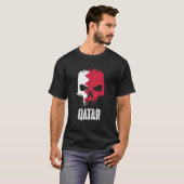 T-shirt Qatar Flag Skull Qatari Pride Patriotic (Devant entier)