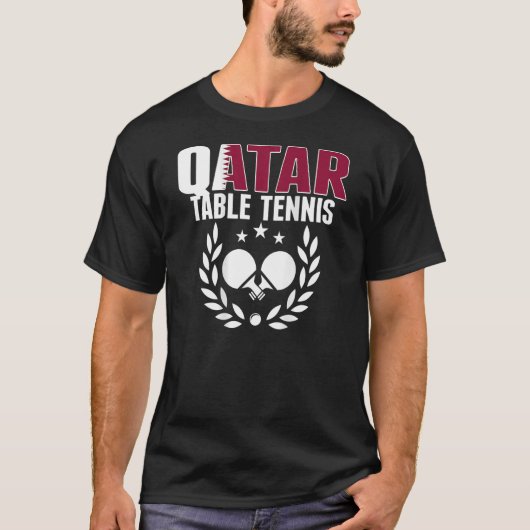 T-shirt Qatar Ping Pong Fier Qatari Table Tennis Soutien (Devant)