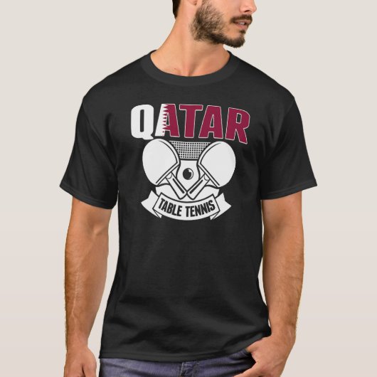 T-shirt Qatar Ping Pong Fier Qatari Table Tennis Support (Devant)