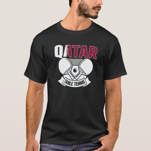 T-shirt Qatar Ping Pong Proud Qatari Table Tennis Support (Devant)