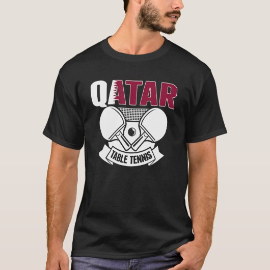 T-shirt Qatar Ping Pong Proud Qatari Table Tennis Support (Devant)