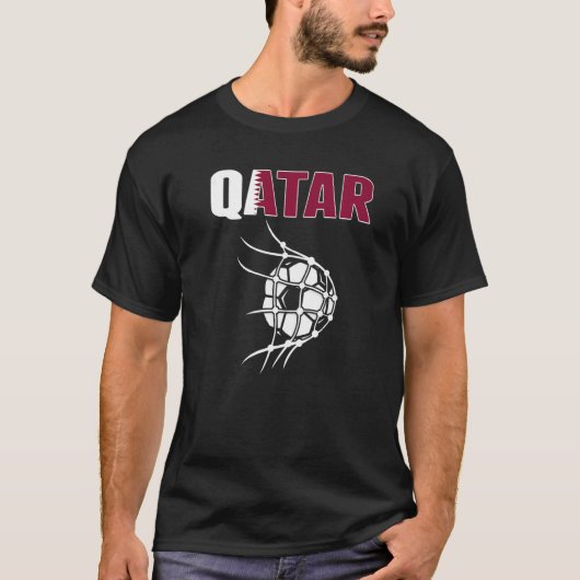 T-shirt Qatar Soccer Ball In Net Objectif Soutenir Le Pied (Devant)
