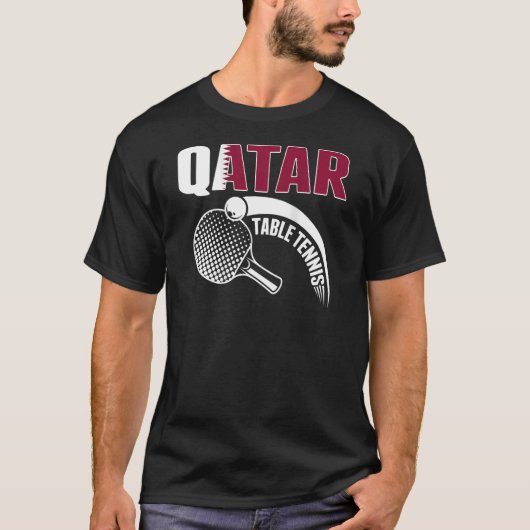 T-shirt Qatar Table Tennis Qatari Ping Pong Supporter Spo (Devant)