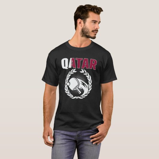 T-shirt Qatar Table Tennis Qatari Ping Pong Supporter Spo (Devant entier)