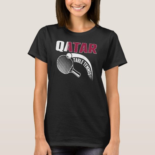 T-shirt Qatar Table Tennis Qatari Ping Pong Supporter Spo (Devant)