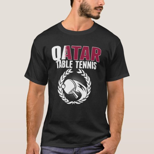 T-shirt Qatar Table Tennis Qatari Ping Pong Supporter Spo (Devant)