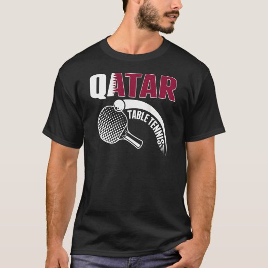 T-shirt Qatar Table Tennis  Qatari Ping Pong Supporter Spo (Devant)