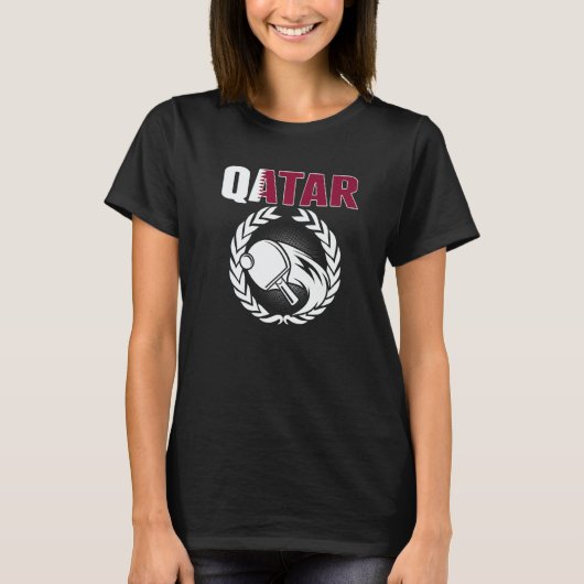 T-shirt Qatar Table Tennis  Qatari Ping Pong Supporter Spo (Devant)