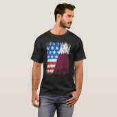 T-shirt Qatari American Flag Qatar Usa (Devant entier)