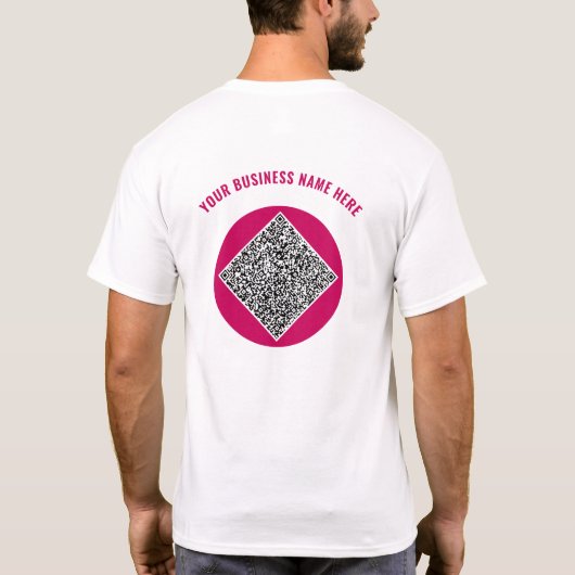 T-shirt QR Code Entreprise Texte et couleurs perso (Dos)