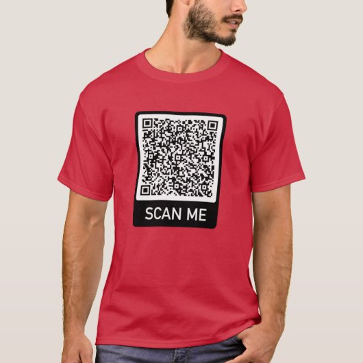 T-shirt QR Code Info Balayer moi Personnalisé Funny T-Shir (Devant)