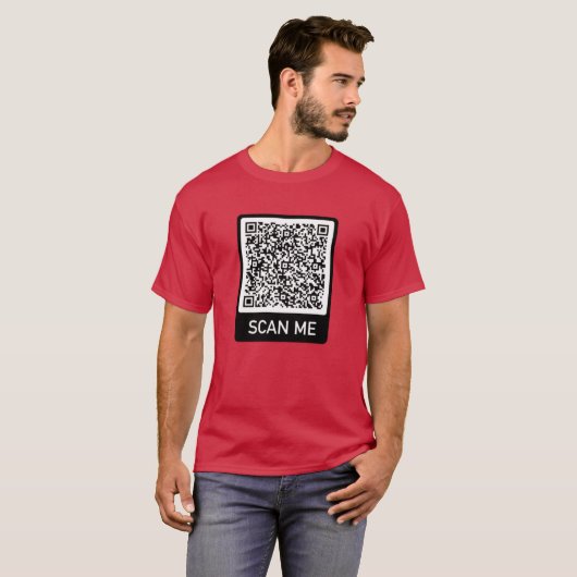 T-shirt QR Code Info Balayer moi Personnalisé Funny T-Shir (Devant entier)