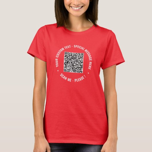 T-shirt QR Code Info Texte et couleur personnalisés T-shir (Devant)