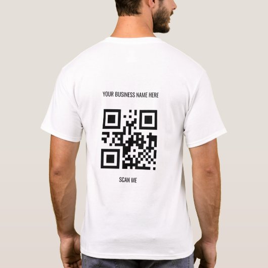 T-shirt QR Code personnalisé Texte et image promotionnel b (Dos)