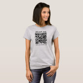 T-shirt QR Code Scan Me Femme Avant Impression en Acier cl (Devant entier)