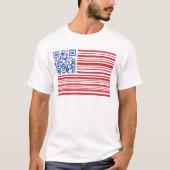 T-shirt QSA- USA FLAG -QR CODE  by QRAZY Q (Devant)