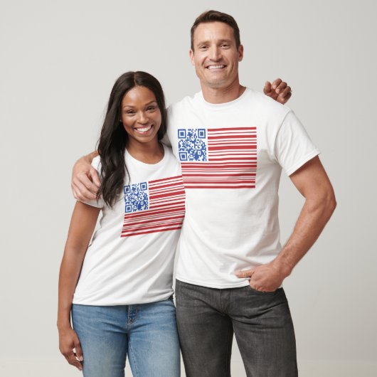 T-shirt QSA- USA FLAG -QR CODE  by QRAZY Q (Unisexe)