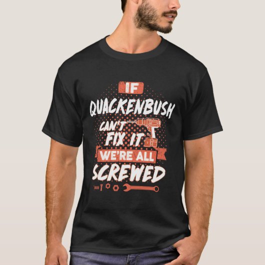 T-shirt QUACKENBUSH Nom, QUACKENBUSH nom de famille crête (Devant)