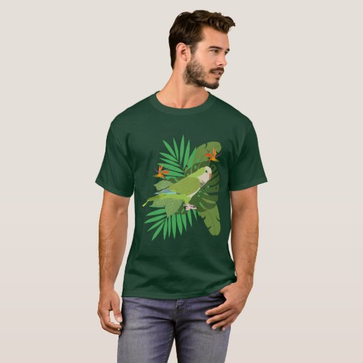 T-shirt Quacker Parrot with leaves (Devant entier)