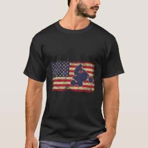 T-shirt Quad Biker America Drapeau Atv Quatre Routeurs Qua