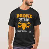 T-shirt Quadcopter pilote pilote de test de drone (Devant)