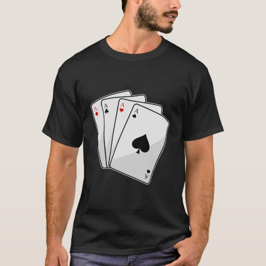 T-shirt Quadruplets Aces Poker cartes à Poker (Devant)
