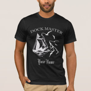 T-shirt Quai Master Sailboat Sailor Mens Dark Custom T