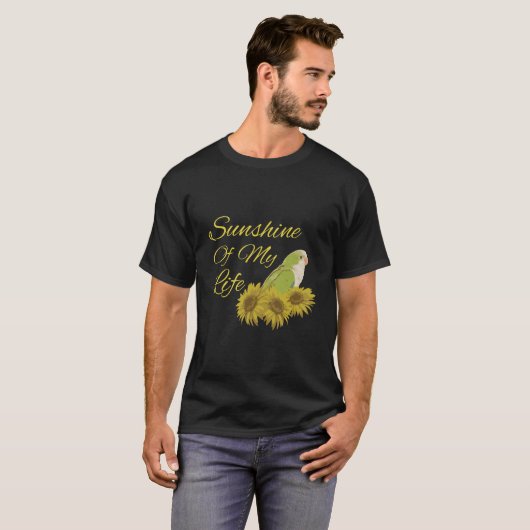 T-shirt Quaker Parrot Green Monk Parakeet Sunshine Sunflow (Devant entier)