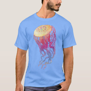 T-shirt Quale Colorée Jellyfish Femmes Hommes Animal Motif