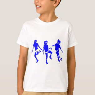 T-shirt Qualifications femelles bleues du football