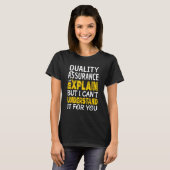 T-shirt Qualité Assurance Tester QA Expliquer (Devant entier)