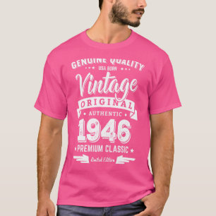 T-shirt Qualité Authentique Né Usa Vintage 1946 Classique
