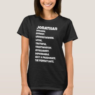 T-shirt Qualités de rendez-vous parfaites Jonathan Citat