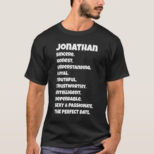 T-shirt Qualités de rendez-vous parfaites Jonathan Citat (Devant)