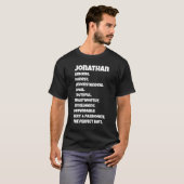 T-shirt Qualités de rendez-vous parfaites Jonathan Citat (Devant entier)