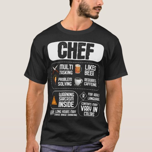 T-shirt Qualities of a Chef bakery space cooks (Devant)
