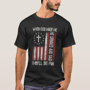 T-shirt Quand Dieu m'a fait Jésus Foi chrétienne Croix Dra