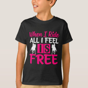 T-shirt Quand Je Marche Tout Je Me Sens Libre - Cheval Équ