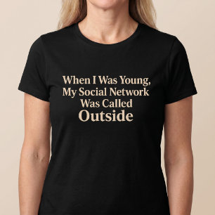 T-shirt Quand J'Étais Jeune, Mon Réseau Social Drôle