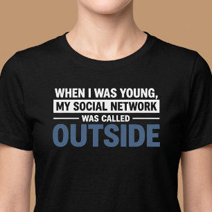 T-shirt Quand j'étais jeune, mon réseau social était drôle