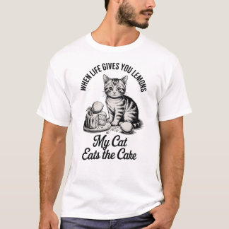 T-shirt Quand la vie vous donne des citrons, mon chat mang