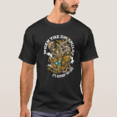 T-shirt Quand le DM sourit Retro Dungeon RPG Dice Dragon (Devant)