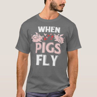 T-shirt Quand Les Chiens Volent Funny Piggy Cadeau
