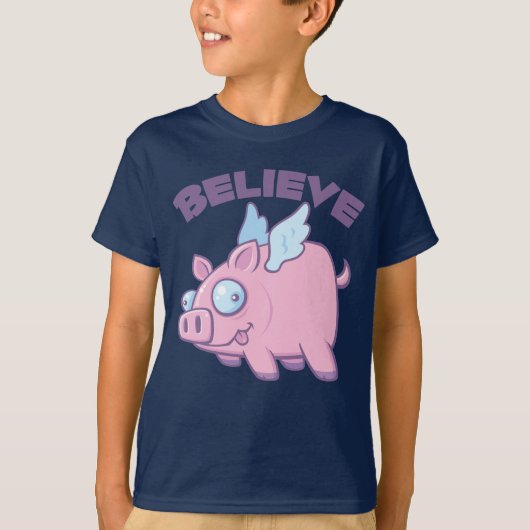 T-shirt Quand les Cochons Volent Croire l'Impossible (Devant)