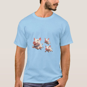T-shirt Quand les cochons volent drôles cochons ailés