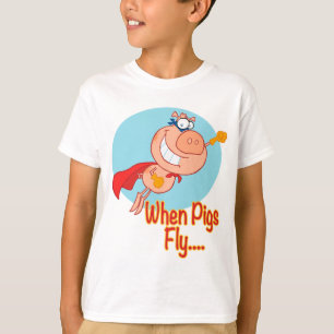 T-shirt quand les cochons volent super héros vol porcin de