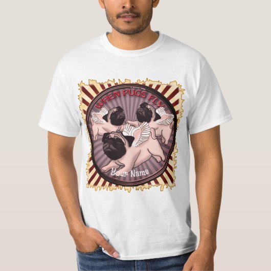T-shirt Quand les pug volent (Devant)