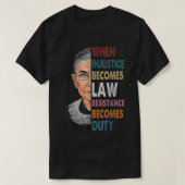 T-shirt Quand l'injustice devient loi, la résistance devie (Design devant)