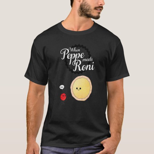 T-shirt Quand Peppe rencontre Roni Pepperoni Pizza 1 (Devant)
