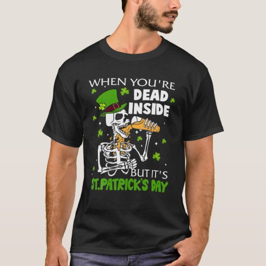 T-shirt Quand tu es mort à l'intérieur, mais c'est l'abeil (Devant)